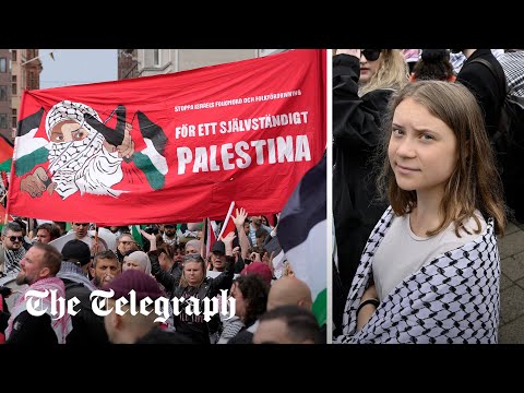 Greta Thunberg joins pro-Palestine protest outside Eurovision Song Contest
