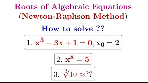 Newton-Raphson method: How to find roots or zeros of algebraic equations.