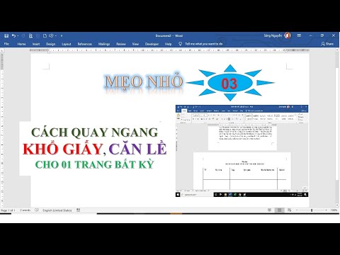 03. Mẹo nhỏ trong Word: Cách xoay ngang khổ giấy, căn lề tại 1 trang bất kỳ