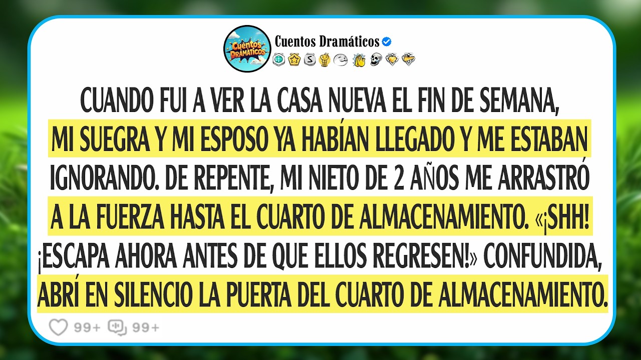 Mientras visitaba nuestra nueva casa, mi nieto me empujó por la fuerza al trastero.