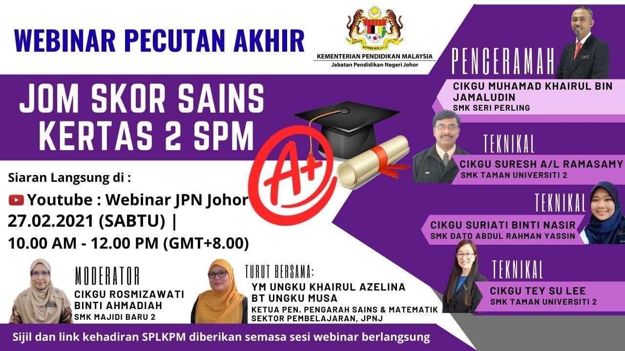 WEBINAR PECUTAN AKHIR - JOM SKOR SAINS KERTAS 2 SPM