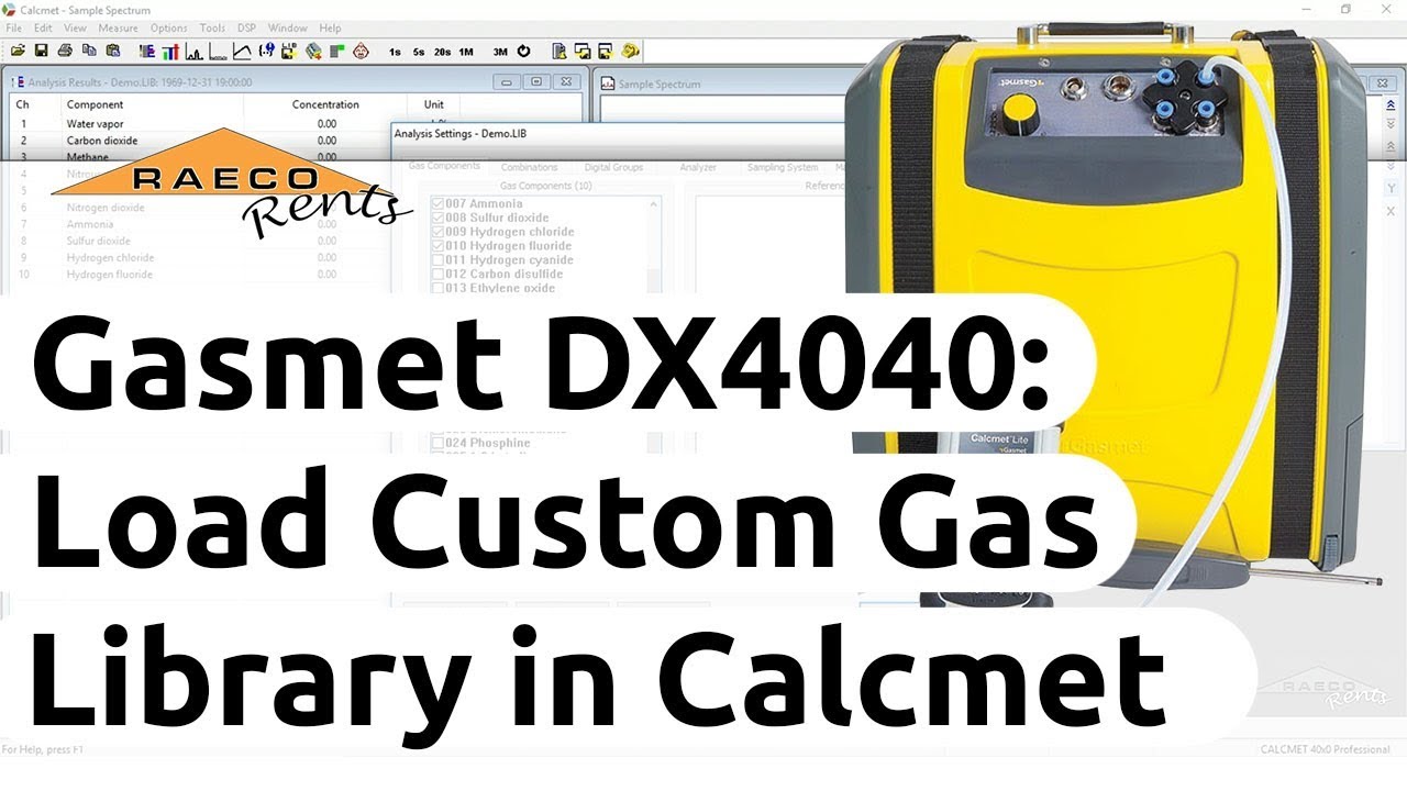 Gasmet DX4040 How to Load a Custom Gas Library Using Calcmet Software YouTube