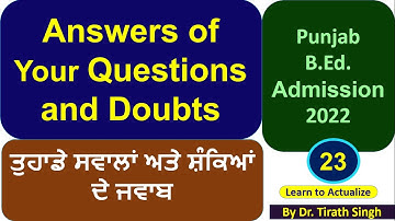 Answers of Your Questions and Doubts l Learn to Actualize l by Dr. Tirath Singh