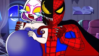 Red Spider-Man Turns Into Venom | Don't hurt Gwen Stacy - Marvel Spidey Amazing Friends Animation.