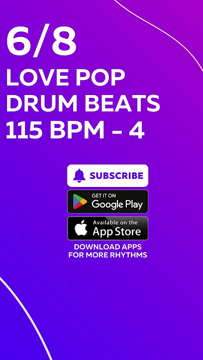 6/8 LOVE POP DRUM BEATS 115 BPM - 4 Drum Loop #drumloop #drumbeats