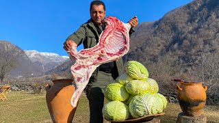 Cooking Lamb Cabbage Rolls with Delicious Stewed Ribs! NO TALK