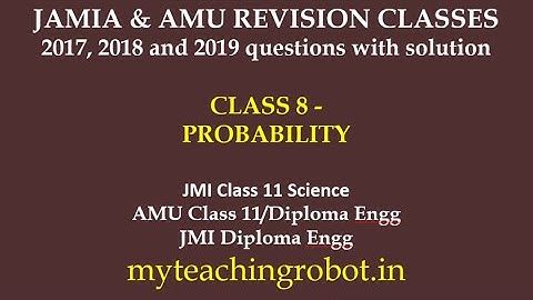 JMI | AMU 11Science|Diploma Engg|Probability|Coin|Dice|Cards|Balls| Revision| Imp MCQ| Old questions