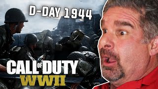 Dad Reacts to "D-Day Omaha Beach Landing" Mission In Call of Duty: WW2