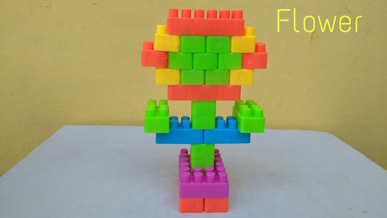 How to make a Flower with Blocks/Building Blocks for kids/Flower