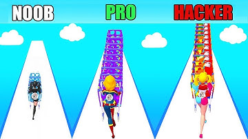 NOOB vs PRO vs HACKER in Cart Pusher - Strawberry Android iOS Gameplays Channel
