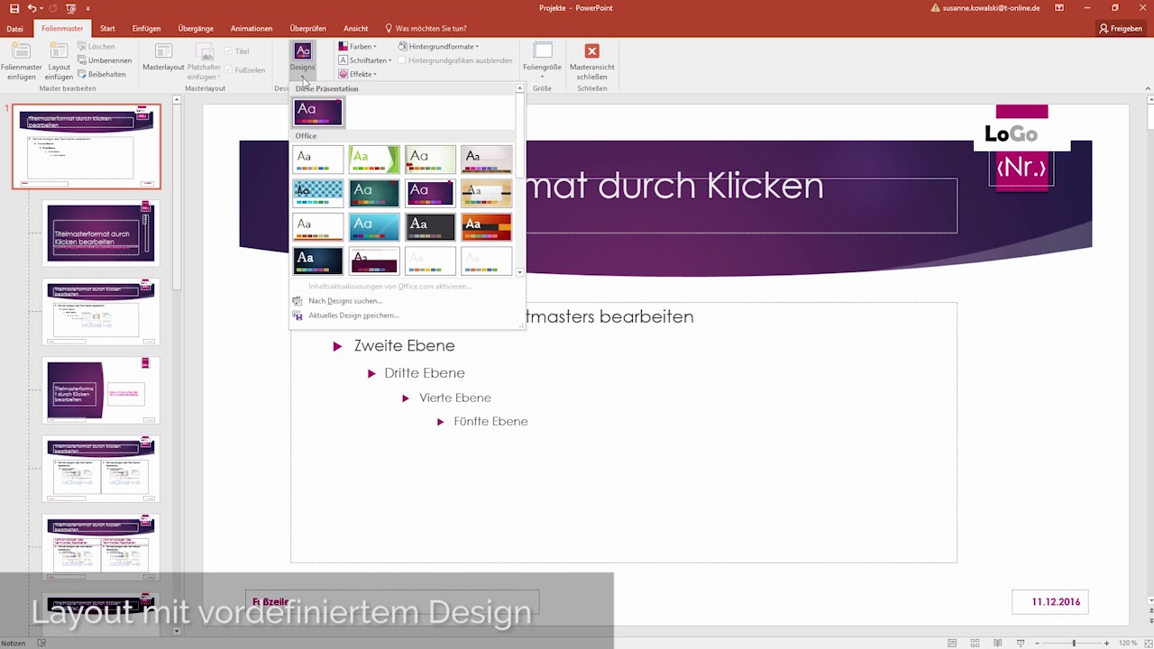 Vorlagen In Microsoft Powerpoint Erstellen Youtube