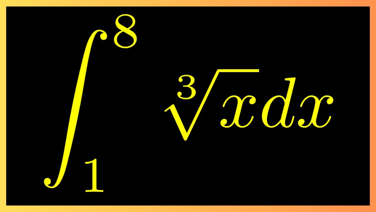 INTEGRAL DEFINIDA COM RAIZ CÚBICA - EXERCÍCIO RESOLVIDO - YouTube