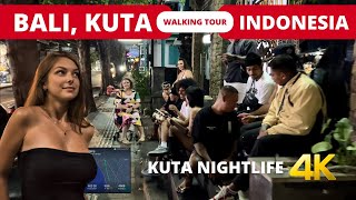 BALI NIGHTLIFE 🇮🇩 KUTA Bali Indonesia tur jalan kaki malam 4k | LEGIAN Bali