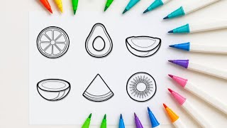 Fruit Slice Coloring | Super Cute & Relaxing Color With Me screenshot 5