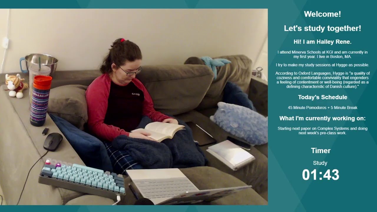 Hygge Study with Me (45 min Pomodoros)