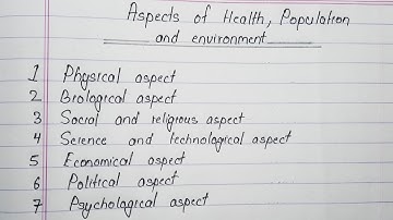 Aspects of Health, Population and Environment | PAS Education