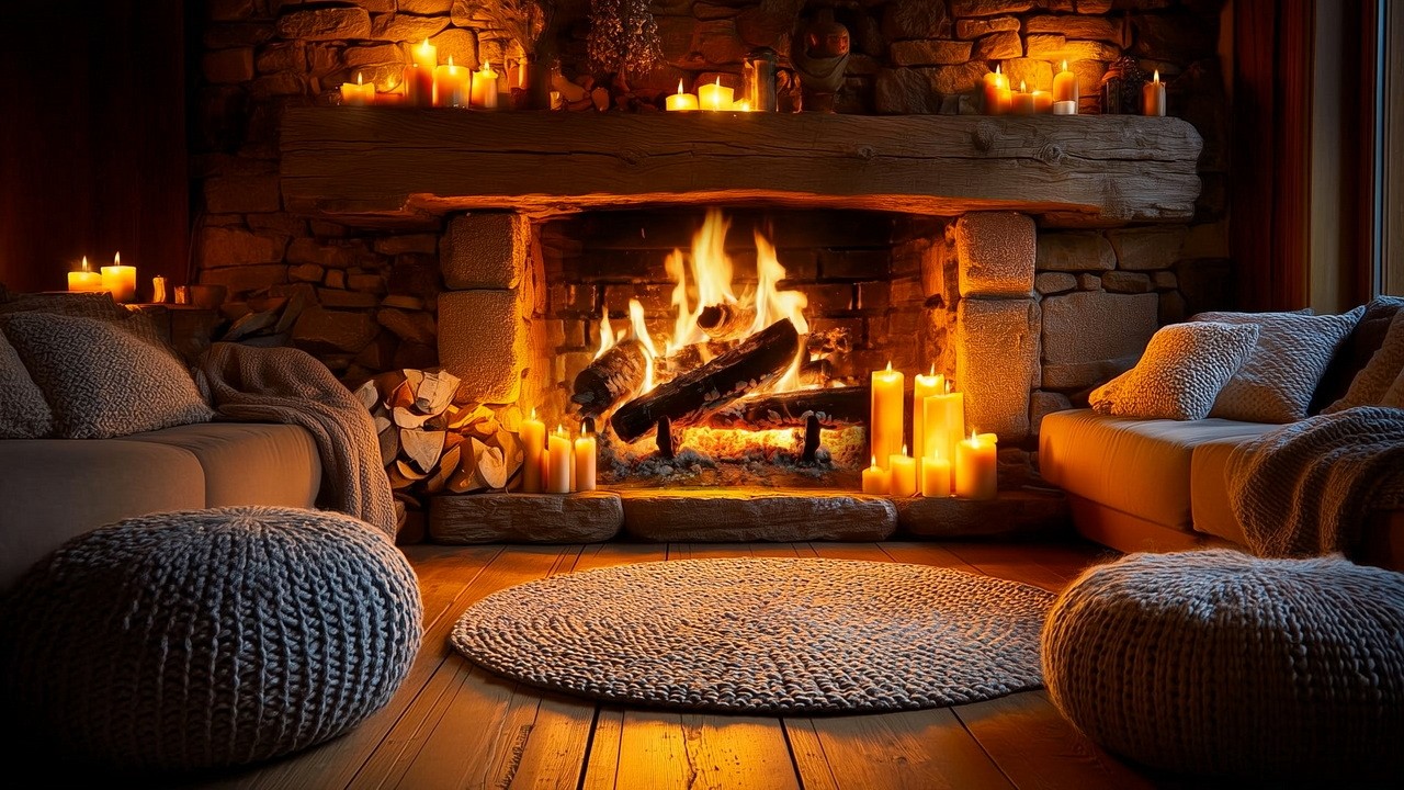 A Perfect Friday Night by the Fireplace. Soft Fire Crackles for Insomnia & Anxiety Relief (No Music)