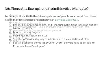 E-invoice Mandate: E-invoicing Changes, Exemptions, Documents, Transactions Covered