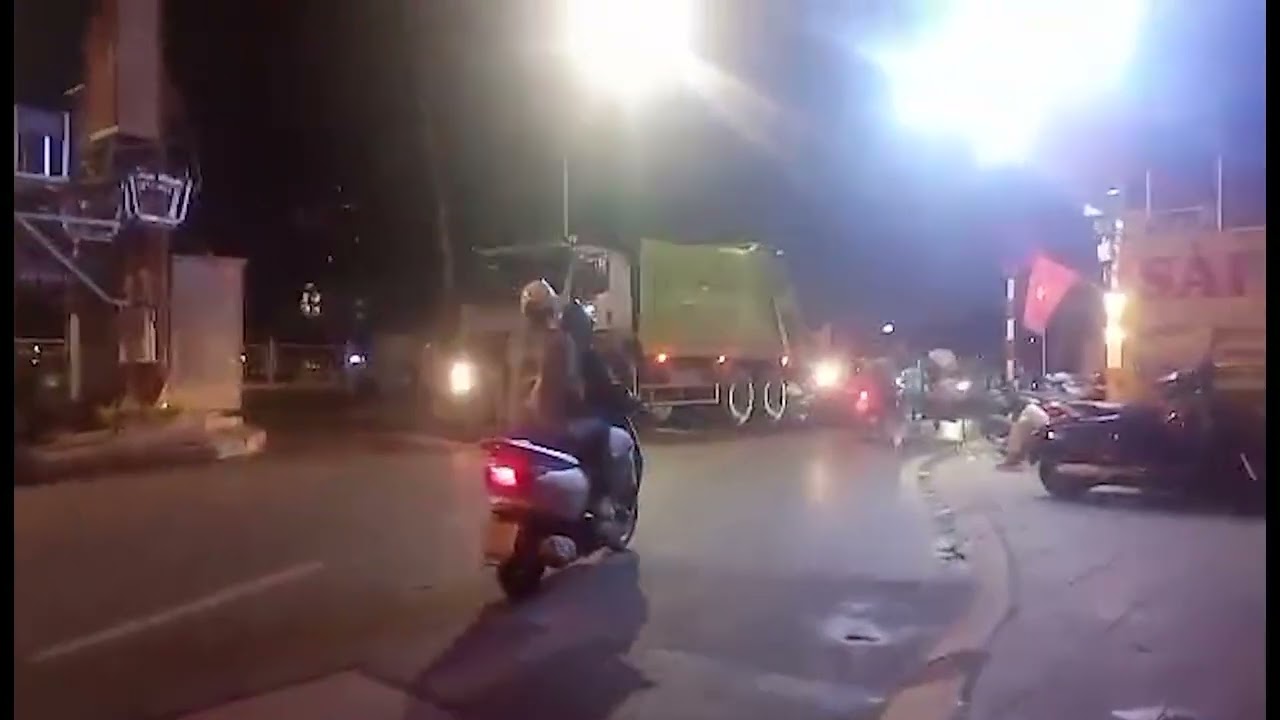 My hometown street at night