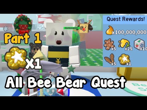 Completed All New Bee Bear Quest! Got Free Star Treat! Part 1 - Bee Swarm Simulator Roblox