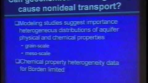 2003 Henry Darcy Lecture Series - Richelle Allen-King (part 1)