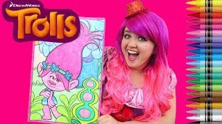 Coloring Trolls Poppy Dreamworks Trolls GIANT Coloring Book Page Crayola Crayons | KiMMi T