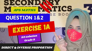 Exercise 1A Question 1 & 2| ch1 direct & inverse proportion |Nsm Book3 aps