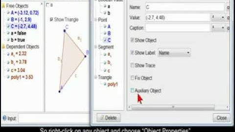 Checkboxes and Booleans  GeoGebra Tip