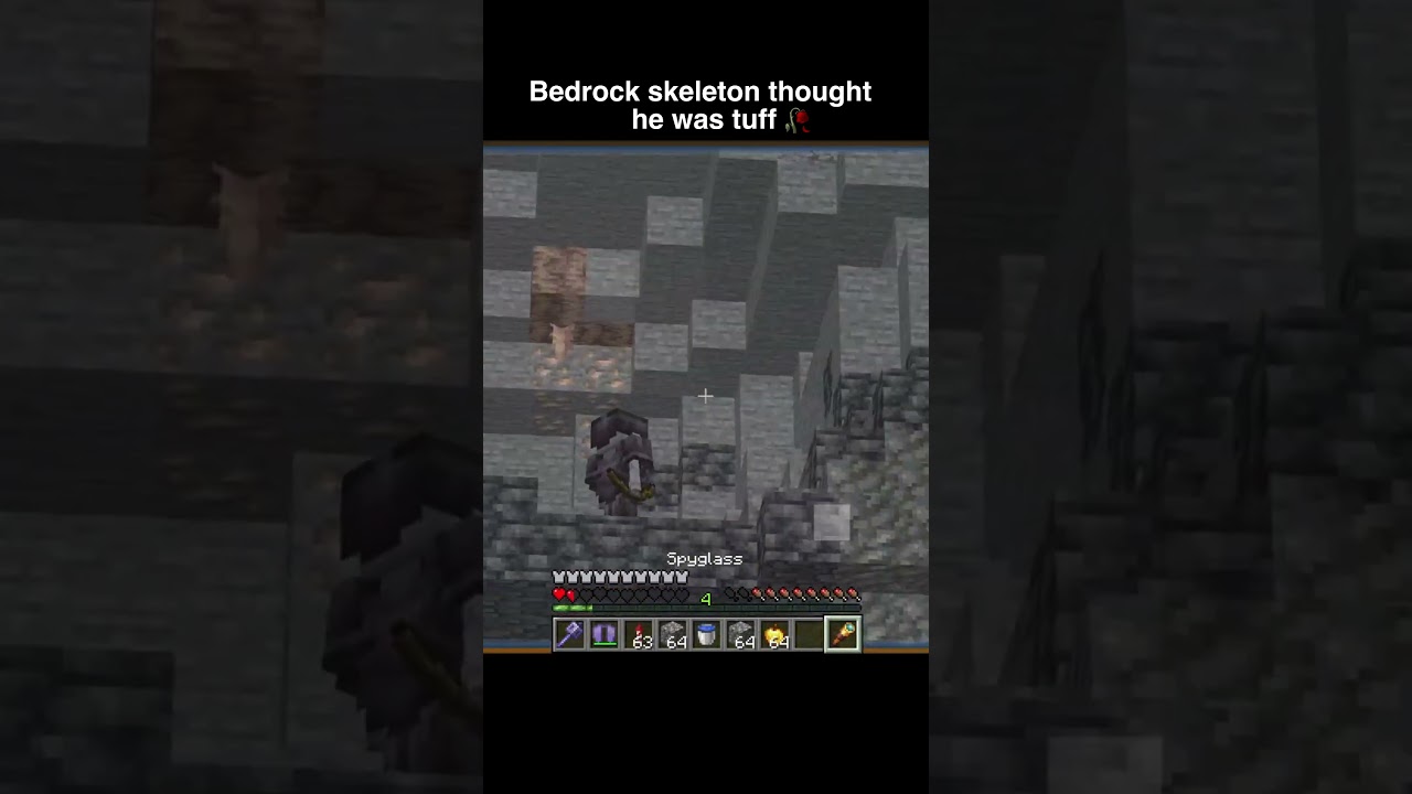 Bedrock skeleton though he is tuff 🥀😭