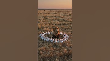 Huge Lion Overwhelmed by Adorable Tiny Animals! #AI #Sora #OpenAI