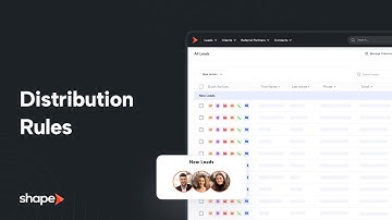 Distribution Rules and Lead Assignment in Shape Software CRM