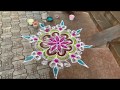 Making kolam rangoli muggulu designs  south indian traditional morning ritual