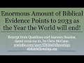 Enormous amount of biblical evidence points to 2033 as the year the world will end