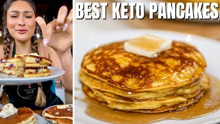 BEST KETO PANCAKES! Fluffy & No Cream Cheese Keto Pancake Recipe! Only 2 Net Carbs BEST KETO PANCAKES! Fluffy & No Cream Cheese Keto Pancake Recipe! Only 2 Net Carbs