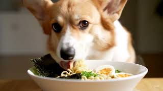 Corgi Eating Ramen Ai Generated