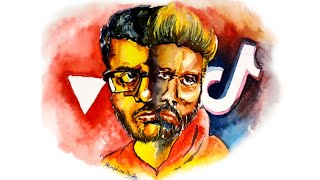 YouTube VS TikTok : Carryminati VS Ameer Siddiqui // A battle poster by Shubhom Dutta Art YouTube VS TikTok : Carryminati VS Ameer Siddiqui // A battle poster by Shubhom Dutta Art