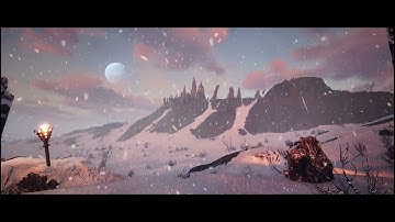 Realtime Snowy Mountains Scene in Unreal Engine 5