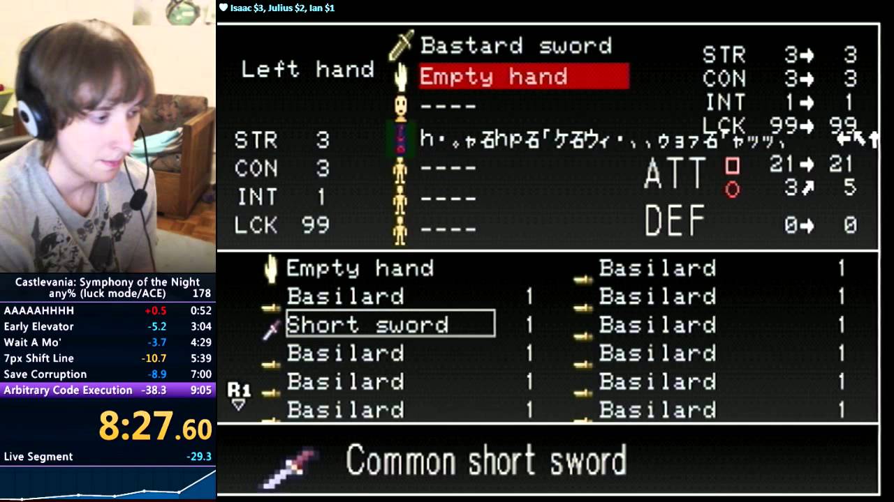 Symphony of the Night speedrun in 