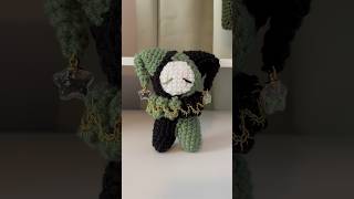 Crochet Black and Green Split jester. In luv with this green!! #clown #crochet #amigurumi #jester