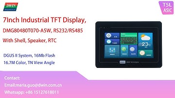 Model Show: 7Inch HMI LCD Display, RS232/RS485,DMG80480T070-A5W