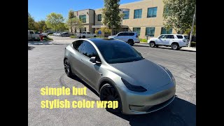 Tesla model Y satin chrome wrap