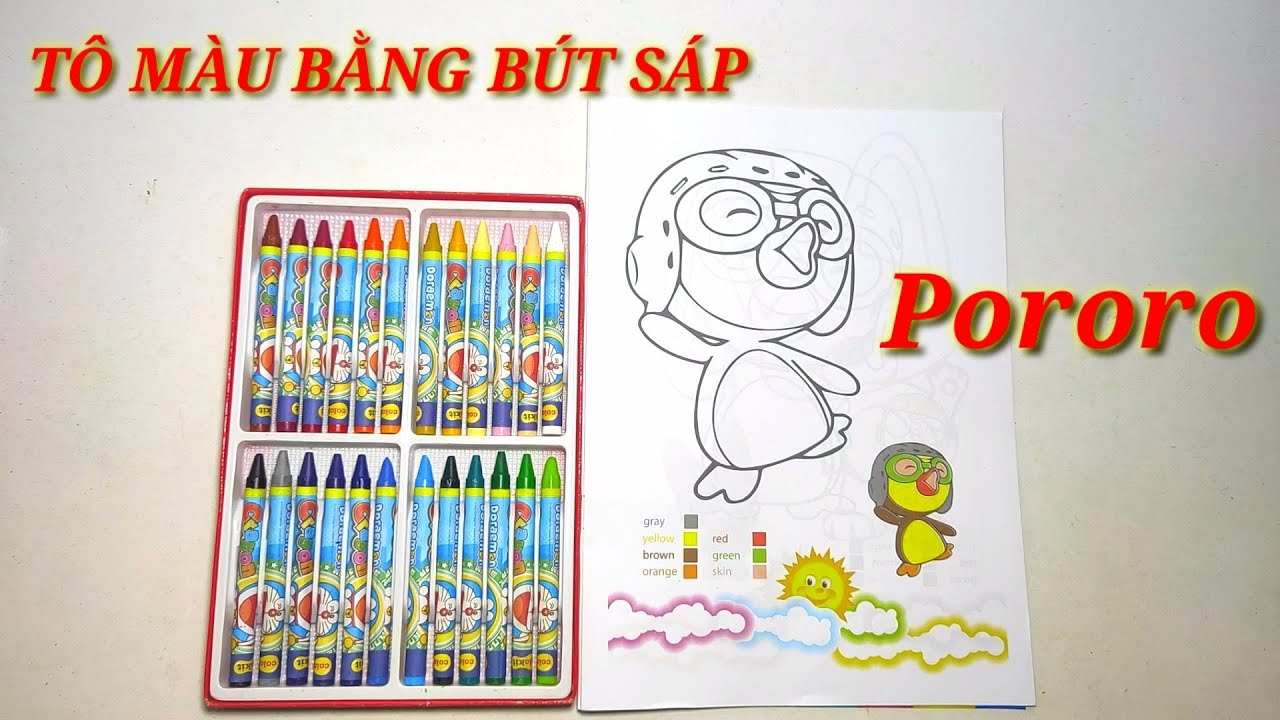 Tô Màu Bằng Bút Sáp Pororo | Coloring With Pororo Crayons ( Nht Channel ) -  Youtube