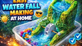 Home made waterfall making ideas || water fall with thromocol || best out of waste model
