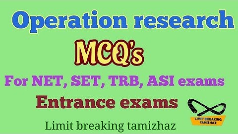 Operation research MCQ | For competitive exams | Limit breaking tamizhaz