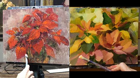 Time lapse  of Elizabeth Robbins and Shanna Kunz Painting Poinsettias
