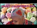 Happy Valentine’s Day Babes |Heart shaped candy with sayings hair transformation Kiss &amp; Adore colors