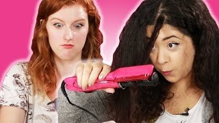 CurlyHaired Girls Try Bizarre Hair Straighteners