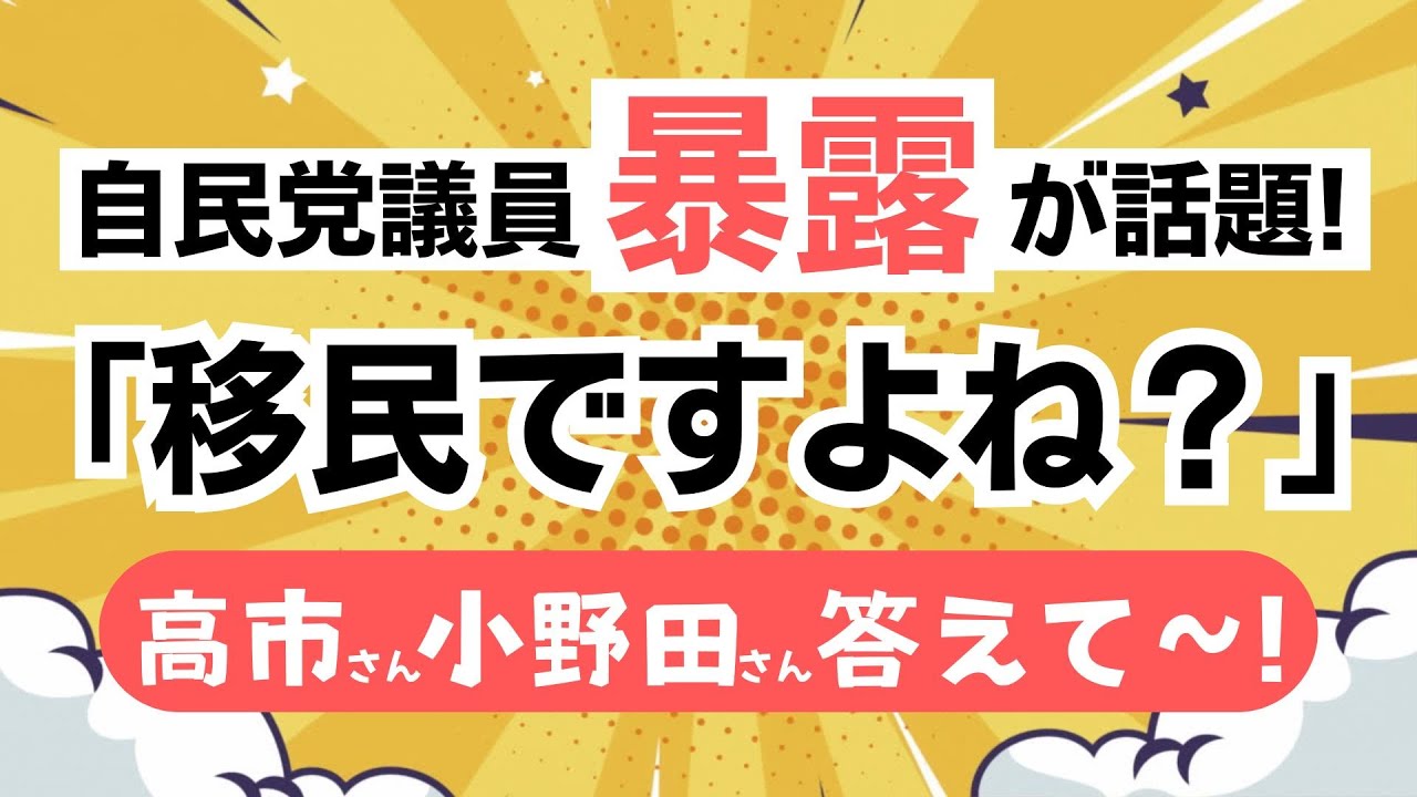【暴露！】政府は移民政策を推進していない？とんでもない、自民党議員ですら移民だと言ってますが。
