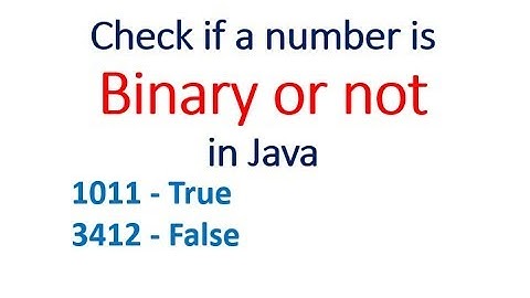 Check if a number is Binary or not in Java - Hindi
