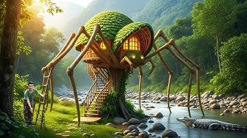 Building A Secret Treehouse With Exotic Design | 199 Days Survival Alone In The Forgotten Forest